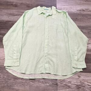 Tommy Bahama Shirt NWT Green Mens XXL Sea Glass Breezer Linen‎ Button Up NEW